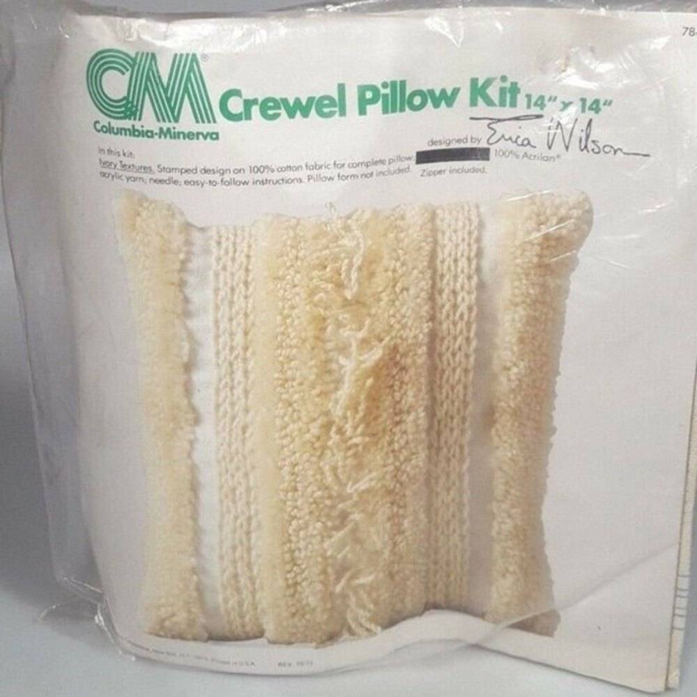 Crewel Pillow craft Kit Retro Boho shag MCM
